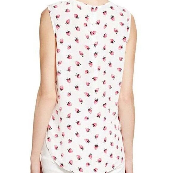 Equipment Lyle Strawberry Silk Tank Top Womens Extra Small White Sleeveless - Picture 4 of 6
